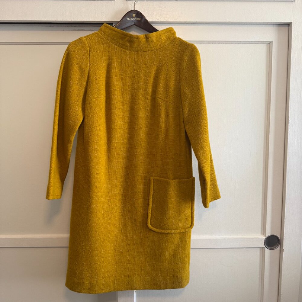 Vintage Mustard Yellow Retro Dress, e.t. california  3/4 Sleeve Size Small